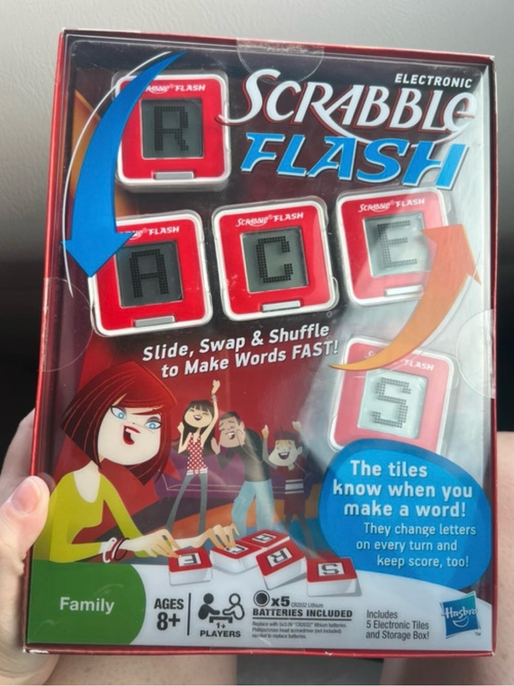 Hasbro Scrabble Flash Electronic Word Tiles - Red, White, Blue